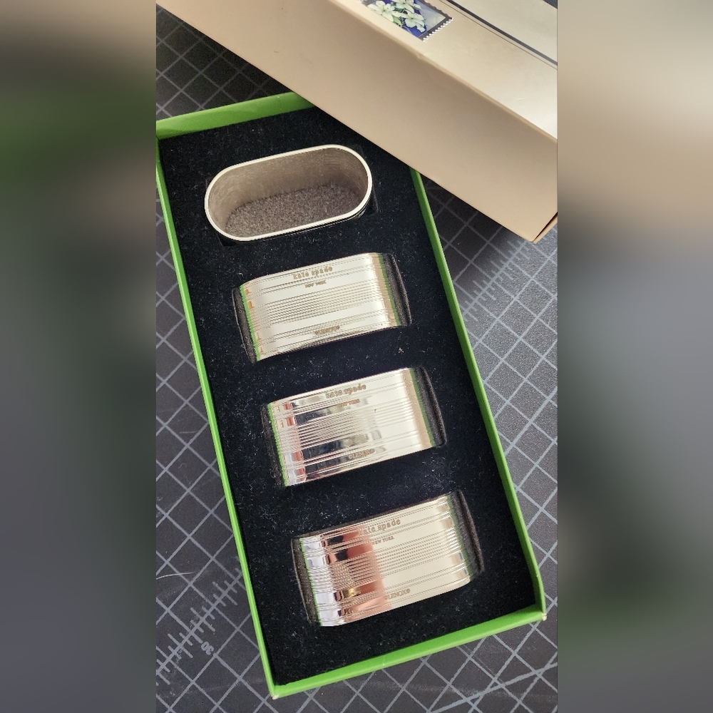 Kate Spade Silver Napkin Rings Set